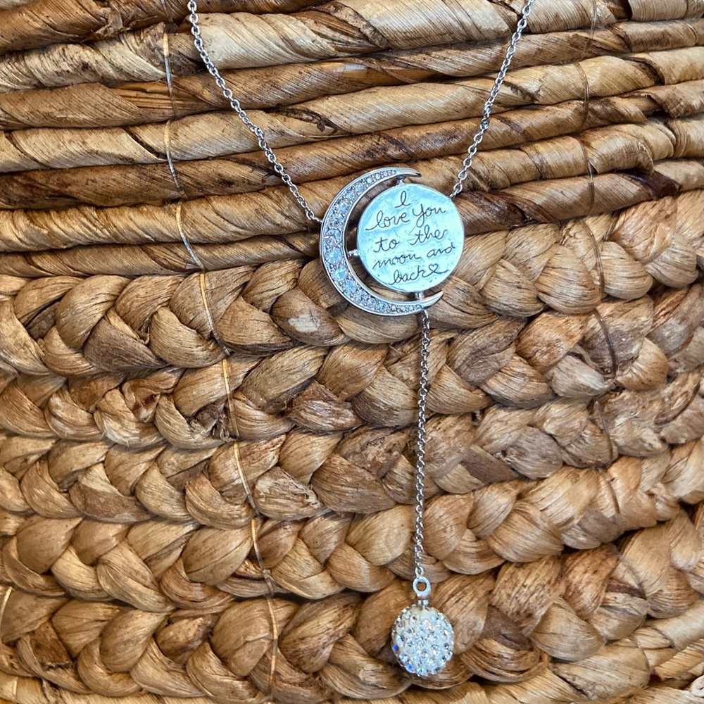 I Love You to The Moon and Back Sterling Silver Necklace